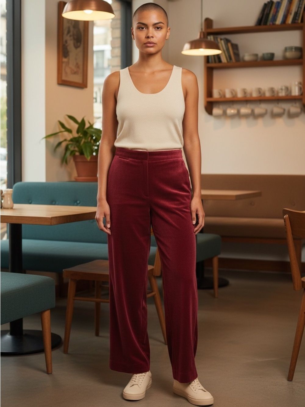 Talbots Petites Stretch Corduroy Pants Women’s 12P‎ Red Straight Leg Cotton